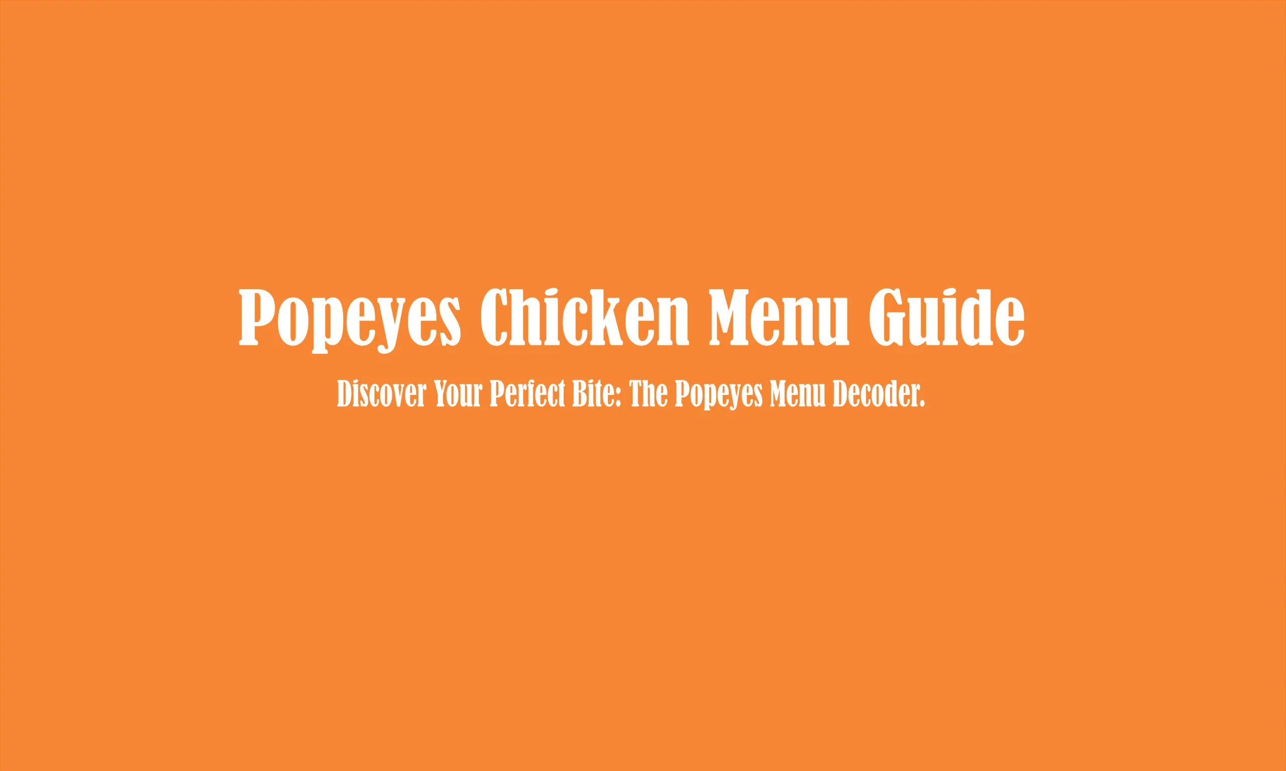 Popeyes Chicken Menu