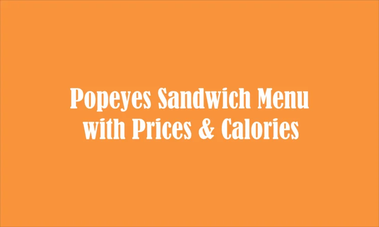 Popeyes Sandwich Menu