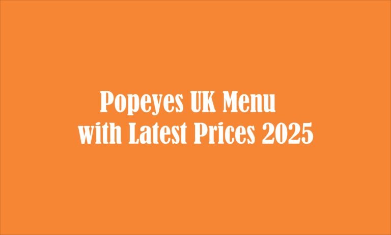 Popeyes UK Menu