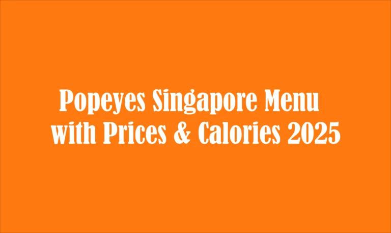Popeyes Singapore Menu
